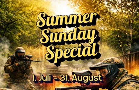 Summer Sunday Special inkl. Verleihausrüstung Werbeposter, Militärsoldaten, Kampfszene, Sommer-Special, Promo-Banner,