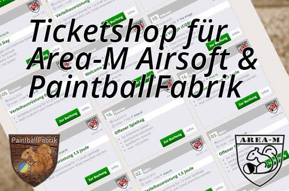 Ticket Shop für Area-M Airsoft und PaintballFabrik